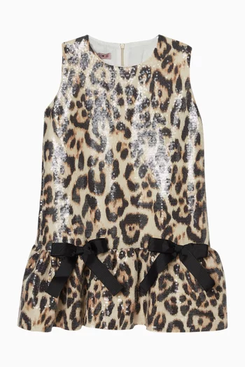 Sequin-embellished Leopard-print Dress in Tulle