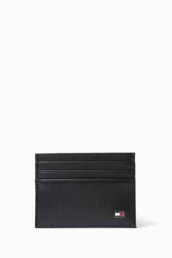 حافظة بطاقات بشعار الماركة جلد