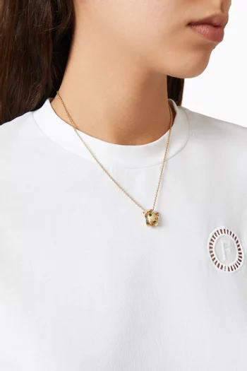 Triple Gancini Pendant Necklace in Brass