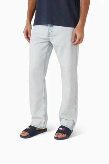 حذاء مفتوح لحمام السباحة بشعار TJM مطاط