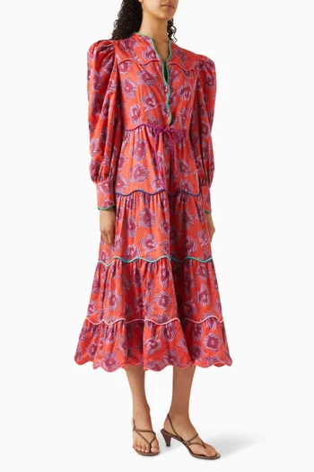 فستان هوب مزين بنقشة قطن