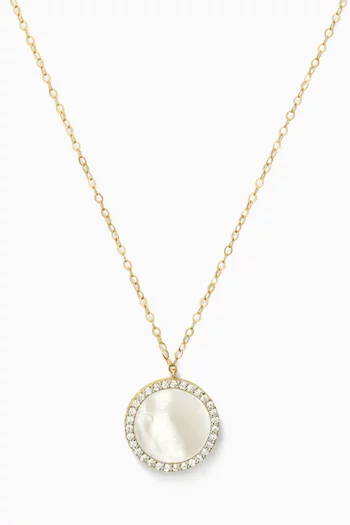 قلادة زيرا بدلاية مرصعة بعرق اللؤلؤ ذهب عيار 18