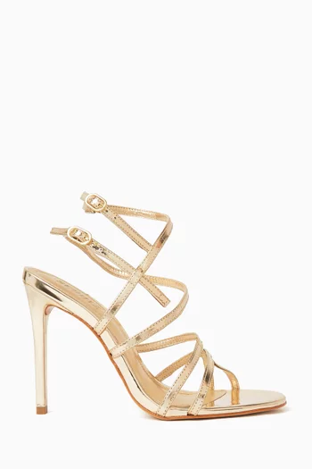Golden Haze 100 Sandals in Metallic Leather