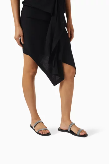 حذاء مفتوح بسيرين مرصعين بالكريستال