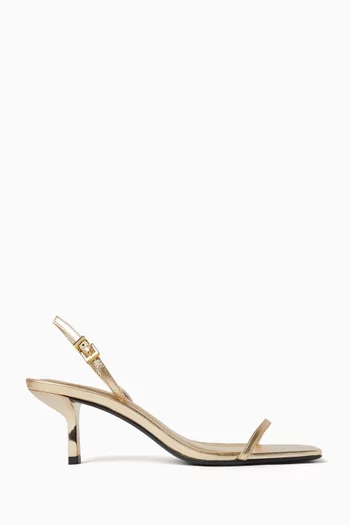 Judith 65 Slingback Sandals in Metallic Leather