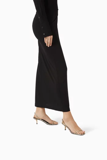 Judith 65 Slingback Sandals in Snake-embossed Leather