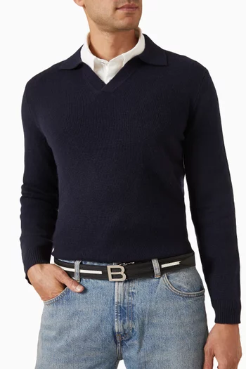 حزام بيسينج بوجهين جلد وقنب