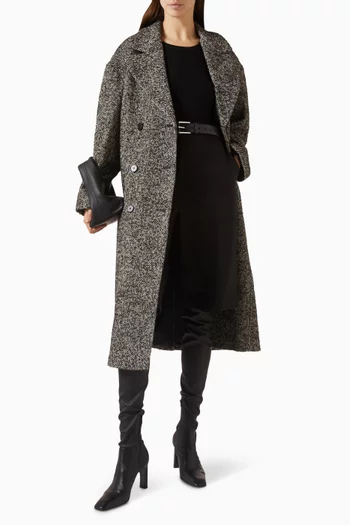 Dayana Herringbone Overcoat in Wool