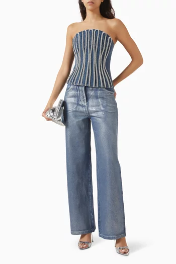 Sabrina Jeans in Metallic Denim