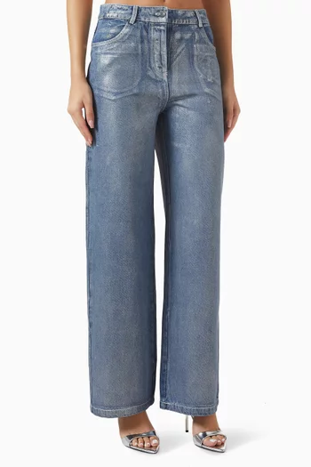 Sabrina Jeans in Metallic Denim