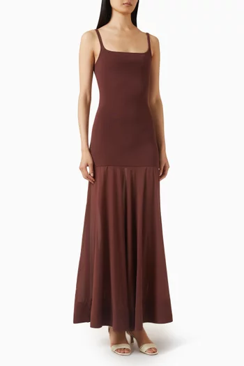 Sheer Silk Circle Hem Dress