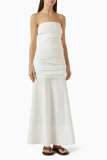 Gathered Strapless Longline Dress