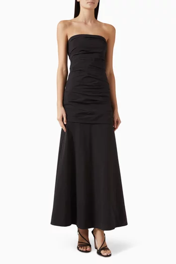 Gathered Strapless Longline Dress
