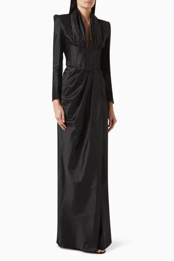 Lydia Slit Dress in Taffeta