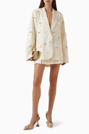 جاكيت بقصة فضفاضة ومطرز