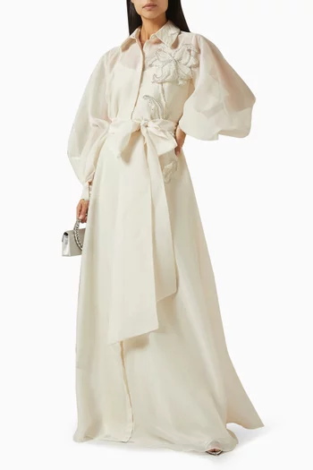 فستان ديكستر بحزام أورجانزا