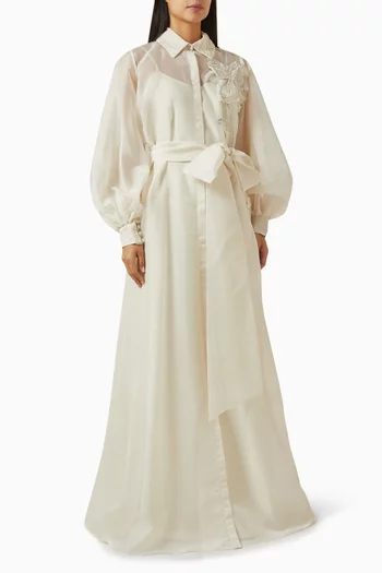 فستان ديكستر بحزام أورجانزا