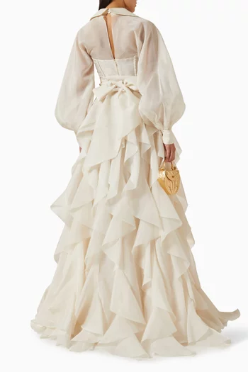 فستان سهرة جيروم بكشكش أورجانزا