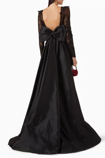 Vien Lace-trim Gown in Taffeta