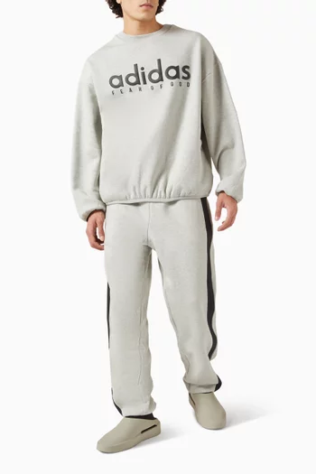 سويت شيرت رياضي بفتحة رقبة مستديرة صوف بدرجات ألوان مدمجة أديداس × فير اوف جود إسنشالز