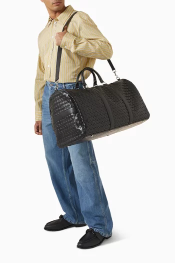 Large Duffle Bag in Intrecciato Leather