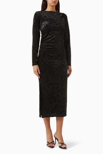 Yastillia Embellished Dress in Velvet
