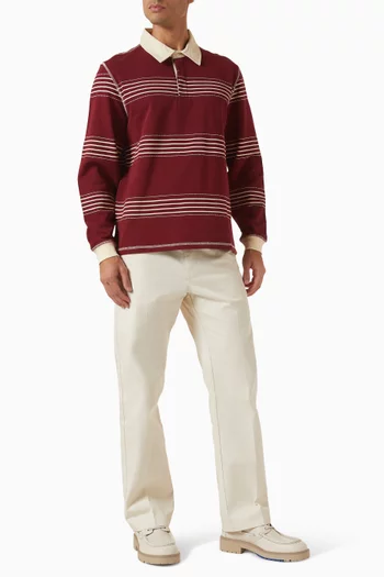 تي شيرت بولو راجبي اديتور مخطط قطن