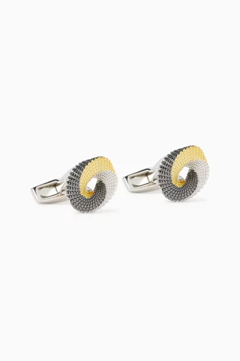 Mobius Knot Cufflinks in Plated Sterling Silver