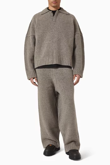 سترة بولو بنسيج صوف