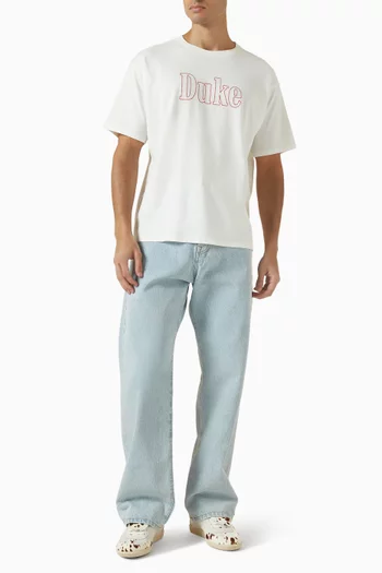 تي شيرت فينتج مطرز بغرزة السلسلة قطن