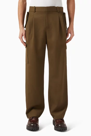 Le Pantalon Cargo Pants in Wool-blend