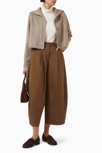 Sailor-collar Cardigan in Wool