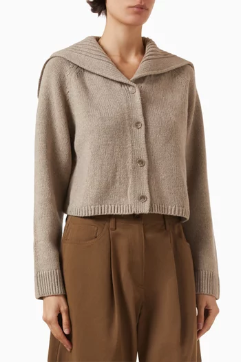 Sailor-collar Cardigan in Wool
