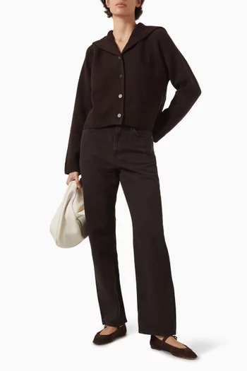 Sailor-collar Cardigan in Wool