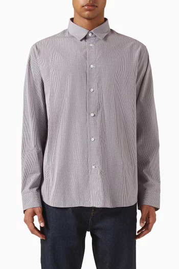 Relaxed Checked Shirt in Cotton Poplin