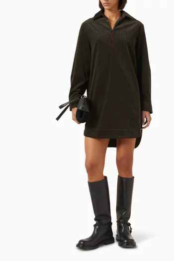 Mini Shirt Dress in Corduroy