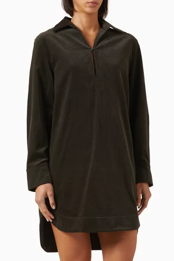 Mini Shirt Dress in Corduroy