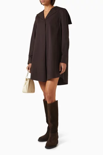 Sailor-collar Mini Dress in Cotton