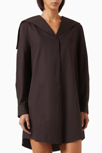 Sailor-collar Mini Dress in Cotton