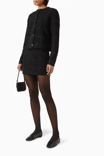 تنورة نسيج بوكليه لامع قصيرة