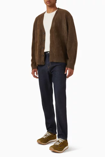 V-neck Cardigan in Brushed Cashmere