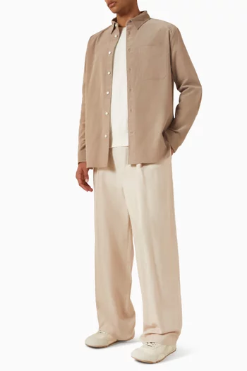 Pleated Wide-leg Pants in Twill