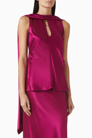 Sharrow Scarf Top in Satin