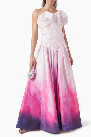 فستان سهرة جرينهولم مزين بنقشة دوبيون