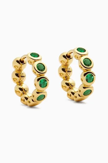 أقراط دائرية تنس صغيرة نحاس مطلي ذهب عيار 18