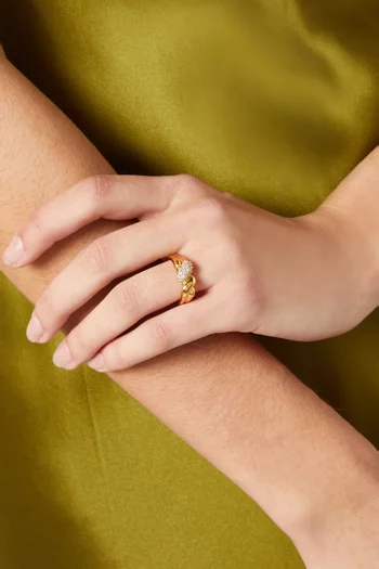 خاتم مولتن سنو بتصميم مزدوج مرصع بالكريستال