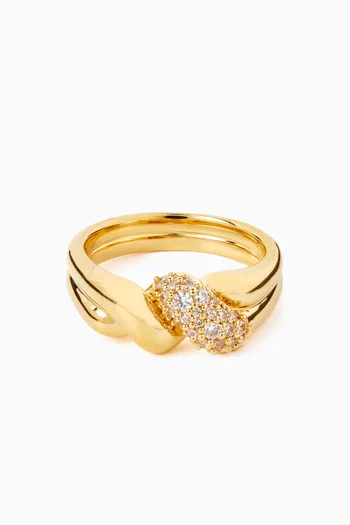 خاتم مولتن سنو بتصميم مزدوج مرصع بالكريستال