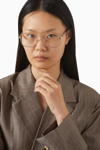 Amelia Aviator Glasses in Stainless Steel