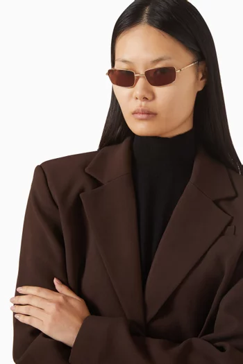 نظارة شمسية يوكي بإطار مربع ستانلس ستيل