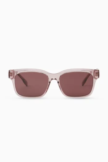 Transparent Square Sunglasses in Acetate